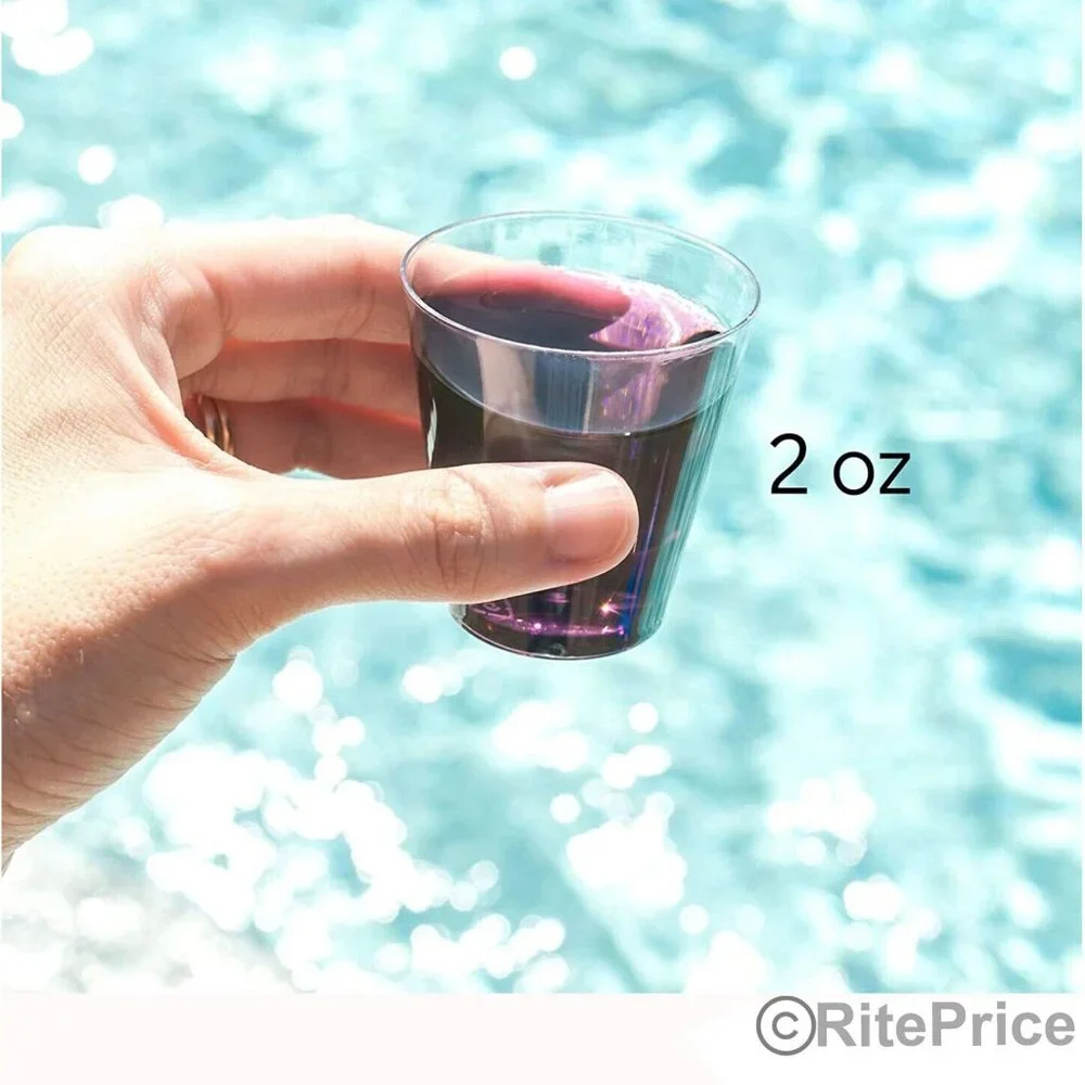 48 PCS Clear Shot Glasses 2oz Plastic Disposable Cups Wine Party Catering Bar